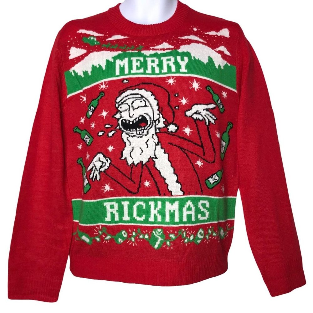 NWT Rick & Morty Merry Rickmas Ugly Sweater S